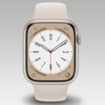 Apple Watch Series 8 with Sports Band (45mm Retina LTPO OLED Display, Starlight Aluminium Case)