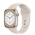 Apple Watch Series 8 GPS 41mm Starlight Aluminium Case with Starlight Sport Band - Regular (MNP63HN/A)